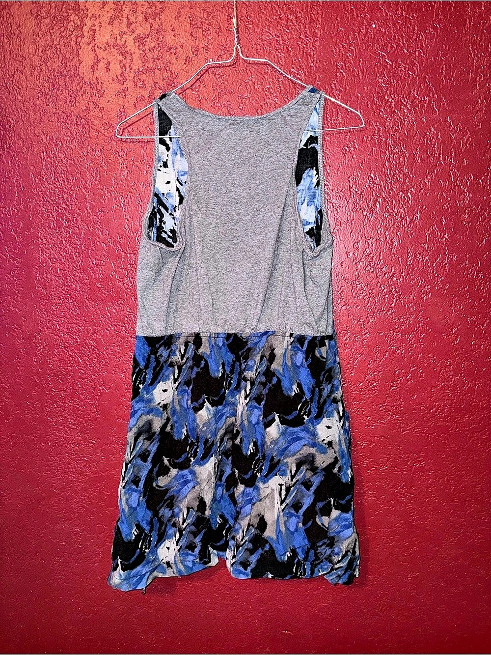 HangTen Abstract Mini Dress in Gray & Blue Size Large Like New